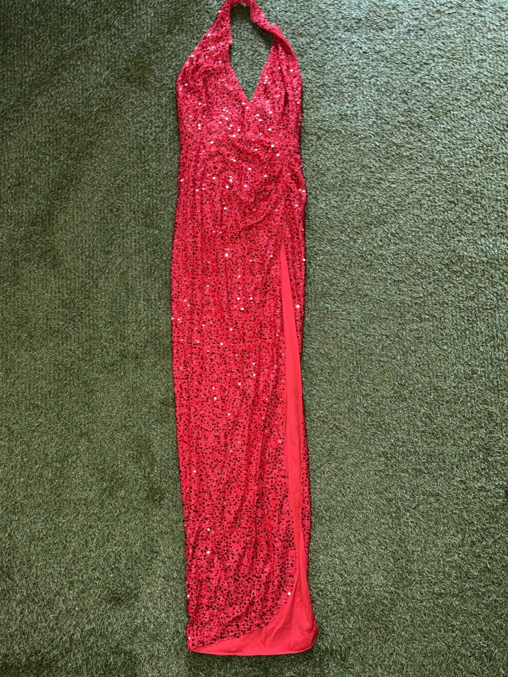 Fashion Nova Red Sequin Maxi Dress – Size Small ❤️✨